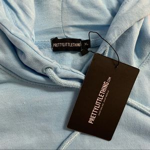 pretty little thing light blue hoodie